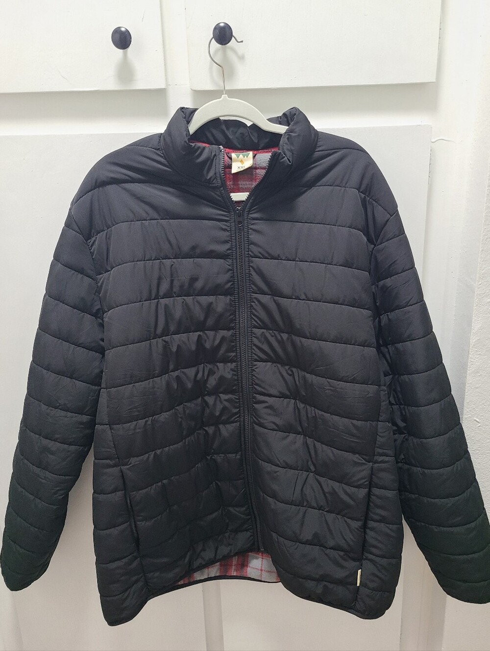 Voyager Men's Black Quilted Puffer Jacket with Stand Collary